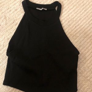 Black halter crop top